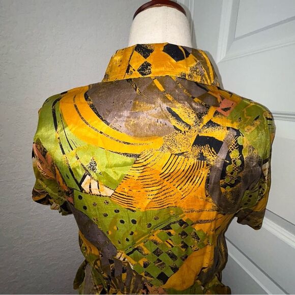 SWEET TALK Button Wrap Short Sleeve Peplum Shirt Blouse Top - Picture 5 of 15